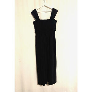 Club Monaco Dress Large Black Long Maxi Aline New Cotton